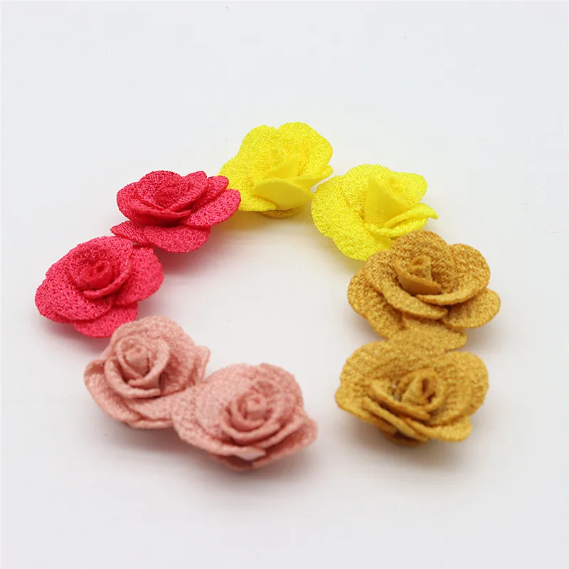 2.5CM 3.5CM Handmade Small Flower Three-dimensional Small Rose Multicolor Petal Small Flower DIY Hair Accessories  24-192pcs