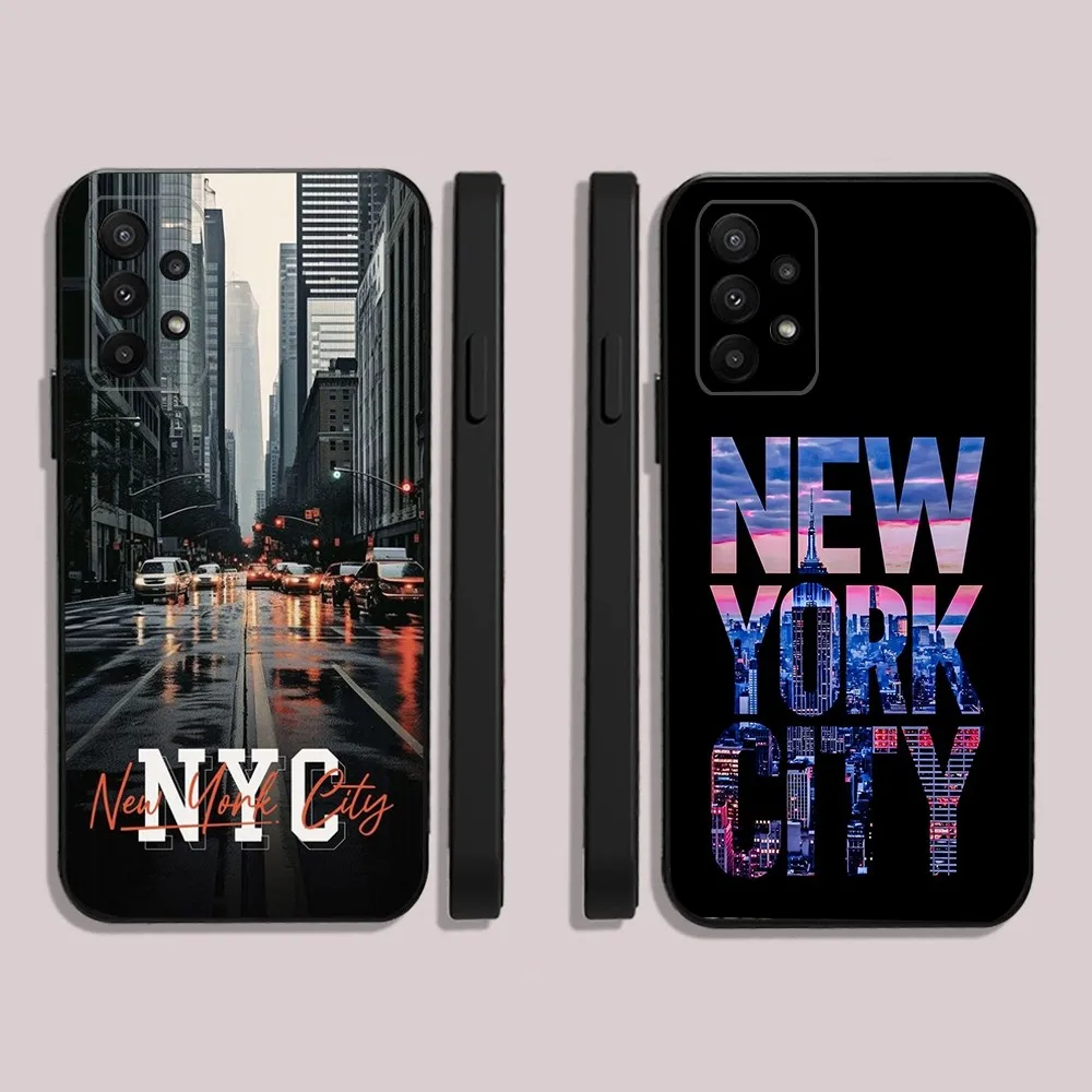 

NEW YORK Statue Of Liberty Phone Case For Samsung S24,23,22,30,21,10,9,Ultra,Plus,Lite,FE,5G Black Soft Case