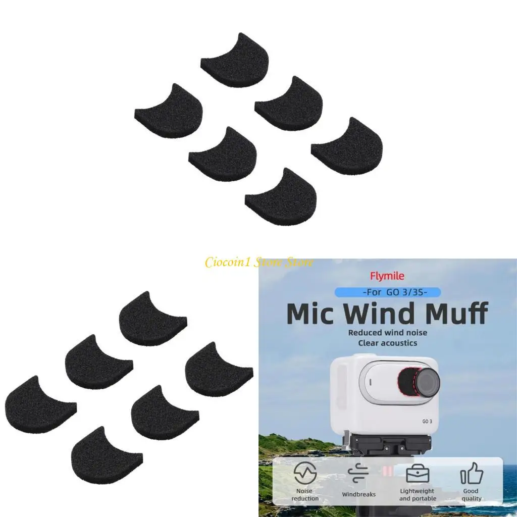 A3PC 6Pcs Wind Muff Mic Windscreen Wind Foam Wind Noise Reduction Cover for 360 GO 3S