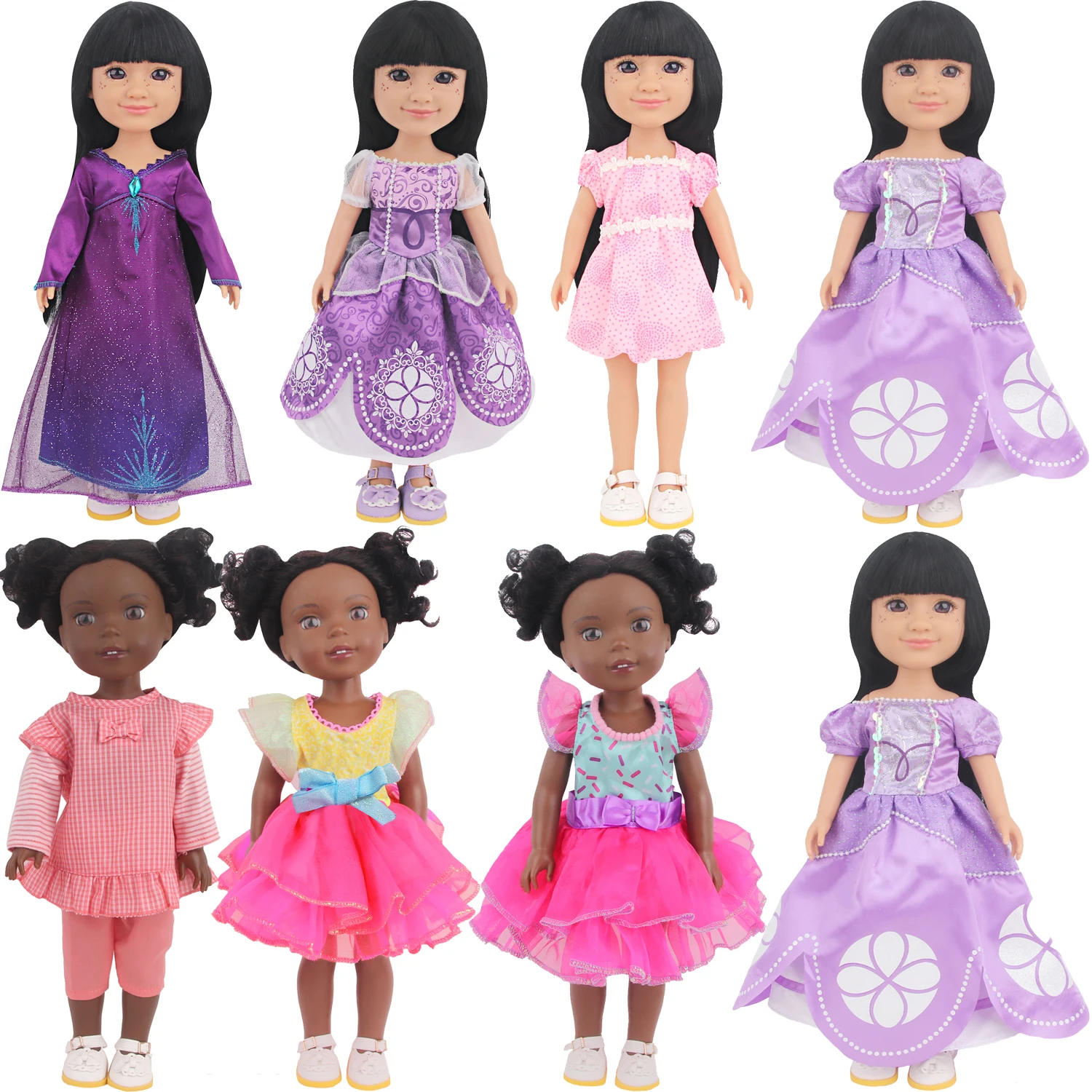 32-35cm American Doll Dress Cute Mini Doll Clothes Pleated Skirt For 14 Inches Russia,DIY Doll Accessories For Plush Toys Gift