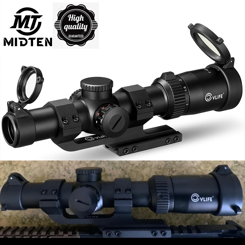 

MidTen Rifle Scope 1-6x24 LPVO EagleFeather with 30mm Cantilever Mount Illumination Reticle Second Focal Plane Scopes with Zero