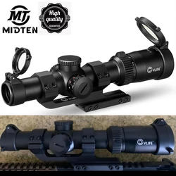 MidTen Rifle Scope 1-6x24 LPVO EagleFeather with 30mm Cantilever Mount Illumination Reticle Second Focal Plane Scopes with Zero