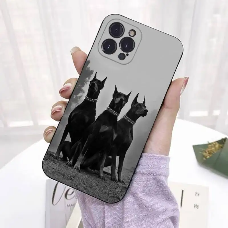 Animale Bassotto Doberman cane Cassa Del Telefono Del Silicone Morbido Per iphone 14 13 12 11 Pro Mini XS MAX 8 7 6 Plus X 2020 XR Shell