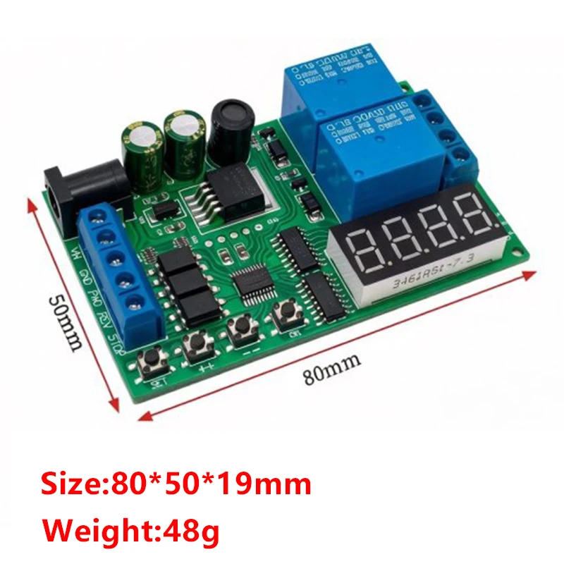 WAVGAT 5-24V DC Multi-function Forward Reverse Motor Controller Dual Relay Timing Motor Speed Direction Control Module