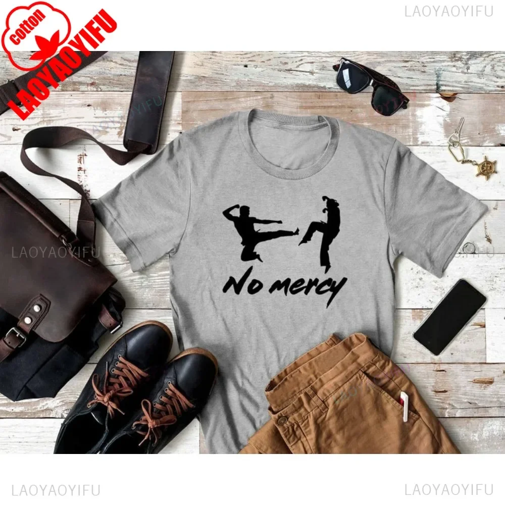 ريترو تلفزيوني لا رحمة كوبرا كاي تي شيرت فنون الدفاع عن النفس MMA رياضة الجرافيك المطبوعة التي شيرت القطن موضة عادية فضفاض رجل تي شيرت #1