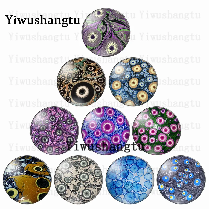 Cute dense cell art paintings 12mm/18mm/20mm/25mm Round photo glass cabochon demo flat back Making findings