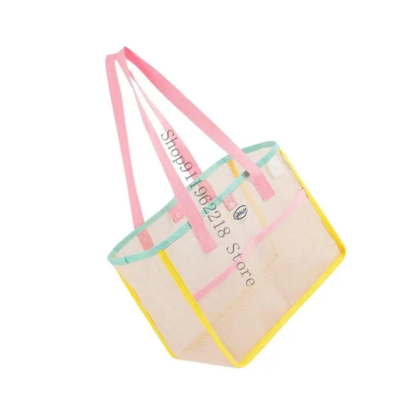 

Multipurpose Mesh Beach Bag With Drainage Hole Large Capacity Shoulder Bag For Wet Swimsuits Towels Outdoor Adventures 066F