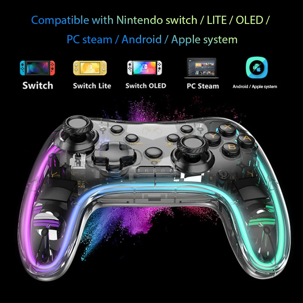 Wireless Controller Gamepad 3 Level Vibration Adjustable 6-Axis Somatosensory Chip for Switch Pro/Switch/Switch OLED/Switch Lite