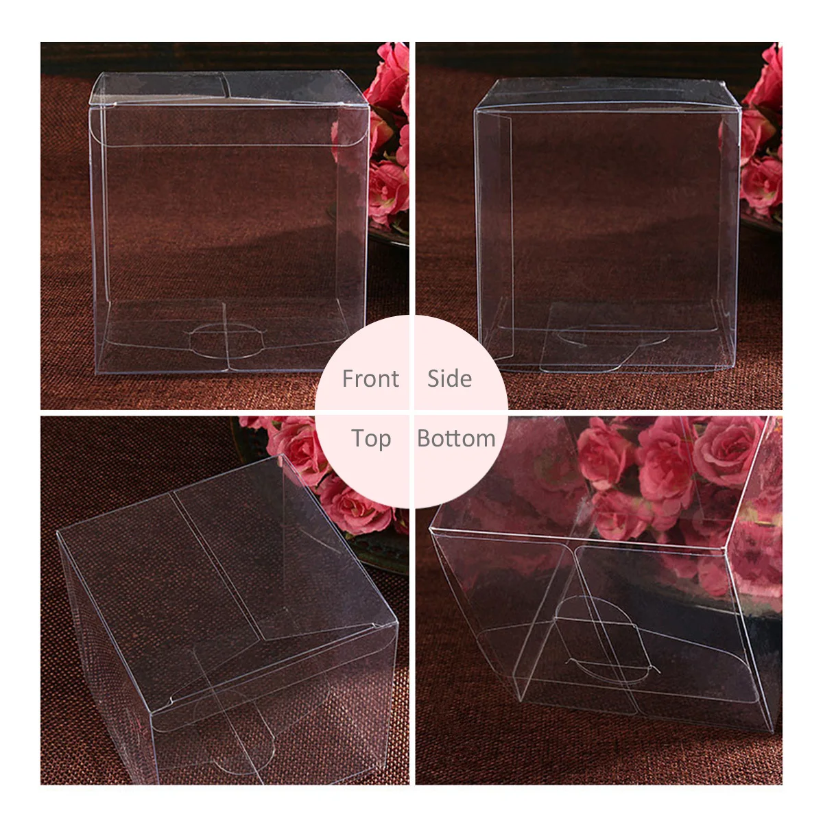 

25Pcs 4x4x4cm Clear Plastic Box Transparent Multi-Function Storage for Candy Chocolate Jewelry Wedding Party Plastic Box