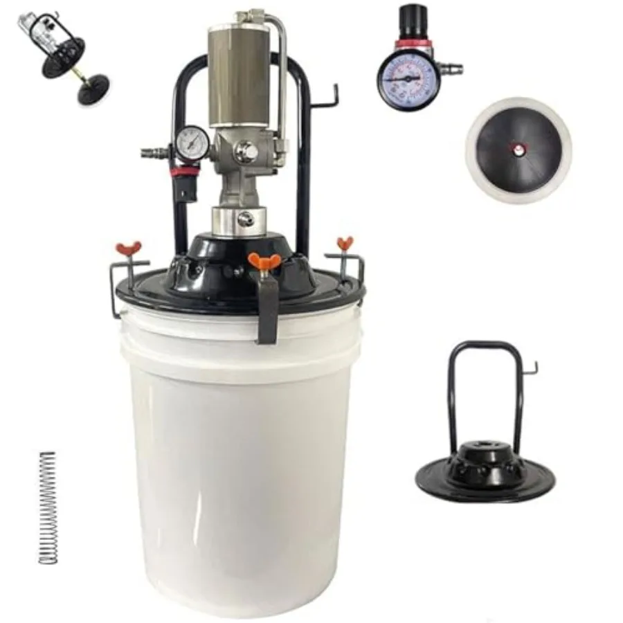 

Комплект промышленного смазочного насоса соотношение 60:1, с пряжкой и бочонком, пневматический подключаемый насос для смазки с комплектом смазочных трубок для грузовика