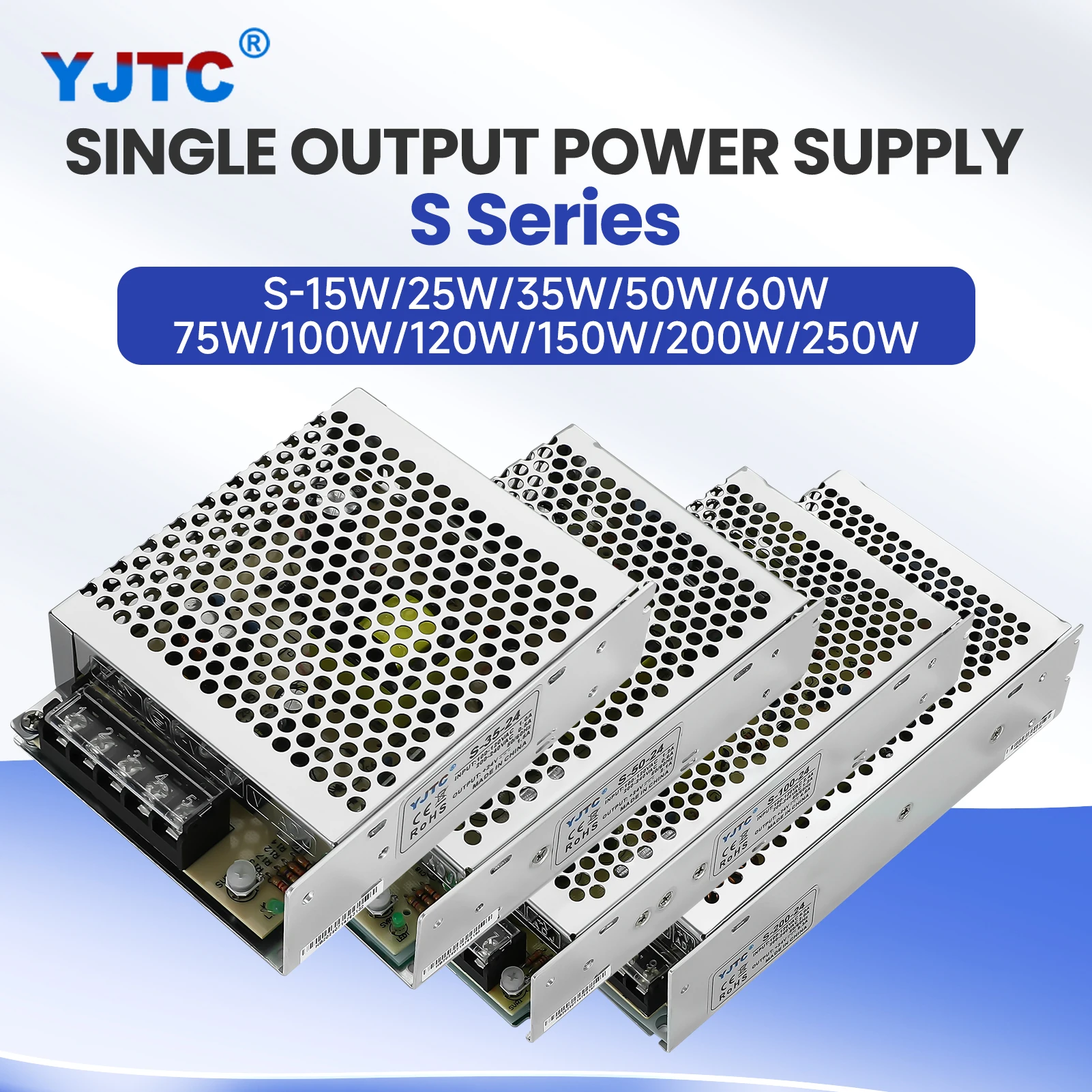S-25W 35W 75W 100W 120W 200W 250W 12V/24V 240VAC Input Ultrathin Switching Power Supply Bench/Laboratory Industrial Transformer