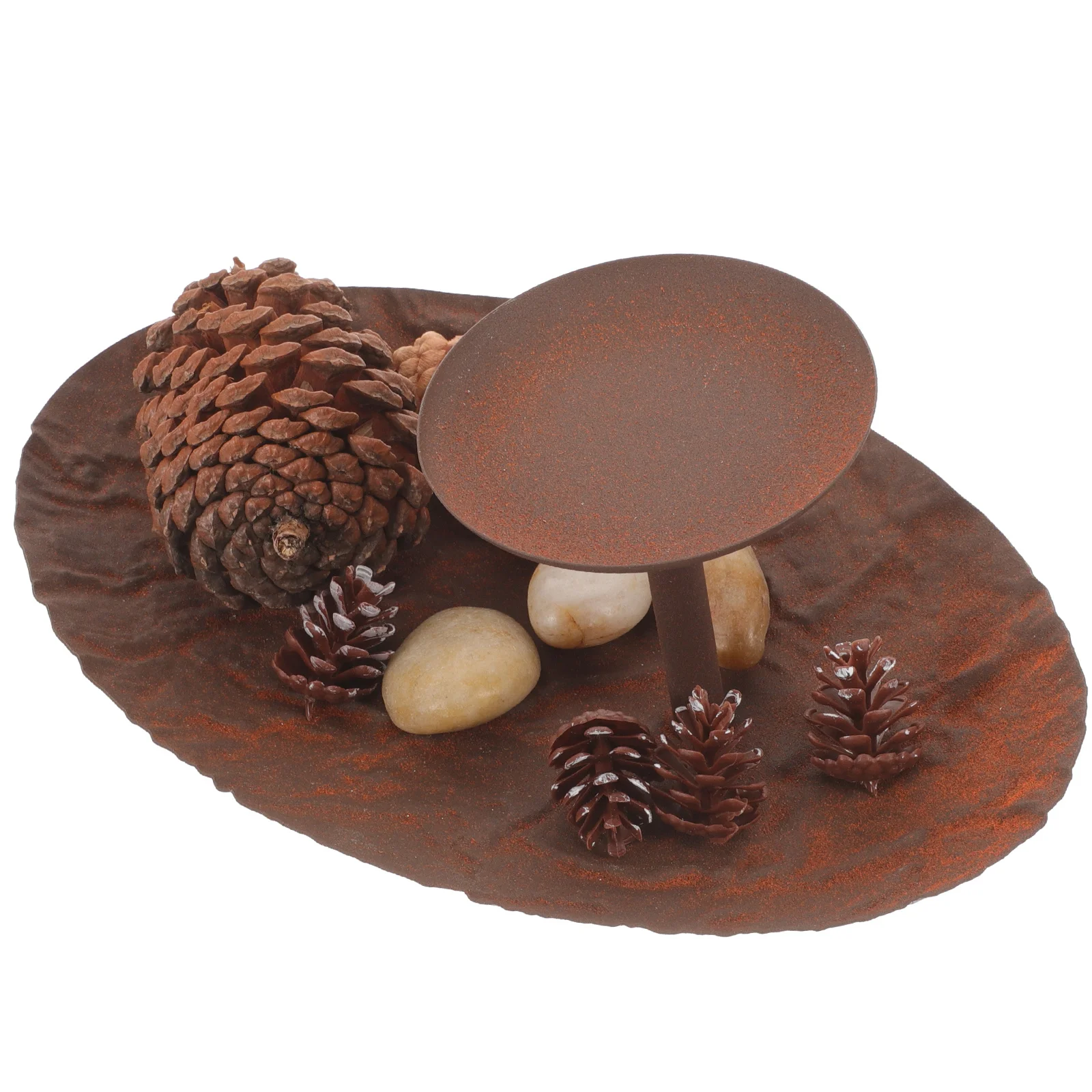 

1Set Christmas Holder Metal Stand Pinecones Style Xmas Tabletop Party Decoration Desktop Decors