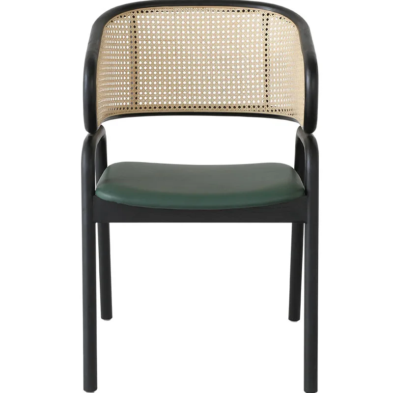 

Nordic solid wood rattan bar chair simple black commercial bar chair designer creative bar high chair