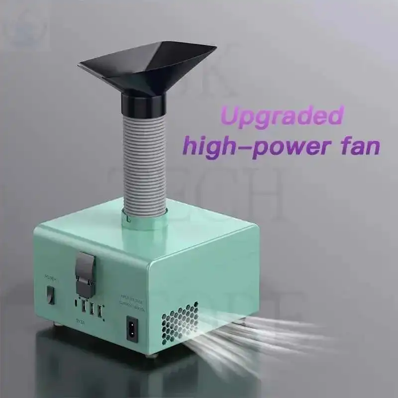 Exhaust Fan Smoke Absorber With 3pcs Addition Protable Activated Carbon Filter Sponge ESD Fume Extractor Smoking Instrument Set