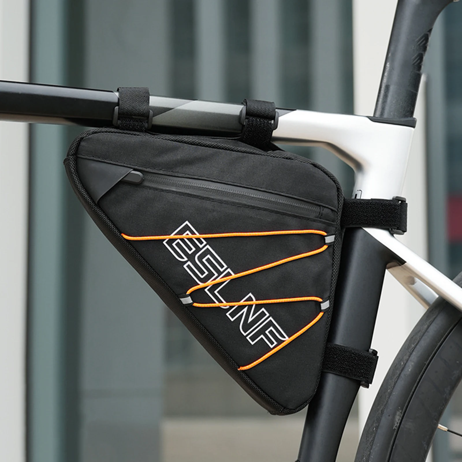Cycling Gear Waterproof - กระเป๋าติดจักรยานทรงสามเหลี่ยมกันน้ำสำหรับติดที่ท่อบนจักรยาน เหมาะสำหรับจักรยานเสือภูเขาและจักรยานถนน จุของได้มาก ทนทาน