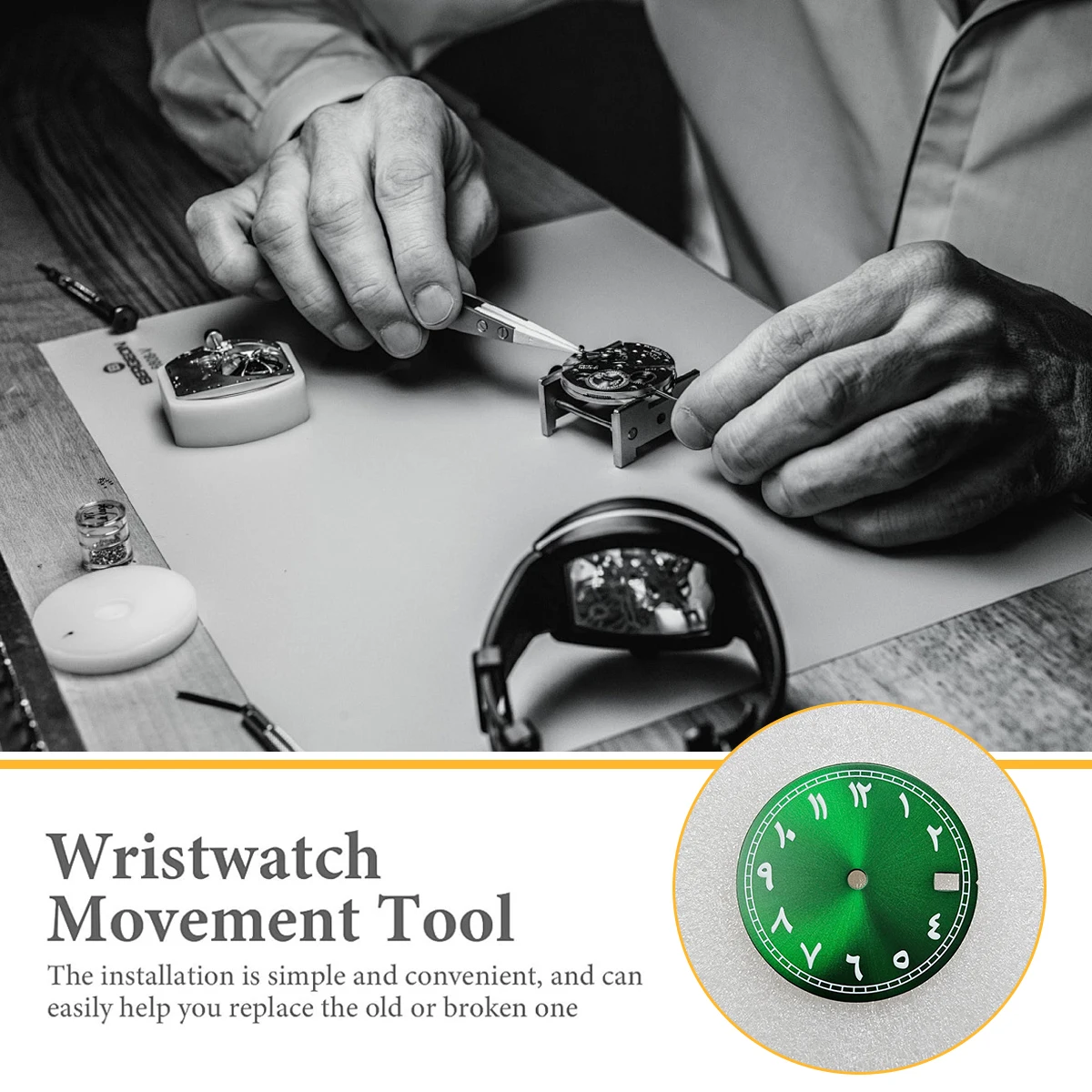 Middle East Arabic Digital S Dial Modification Accessories 28.5mm Literally Fit NH35/NH36 Movement Green Luminous