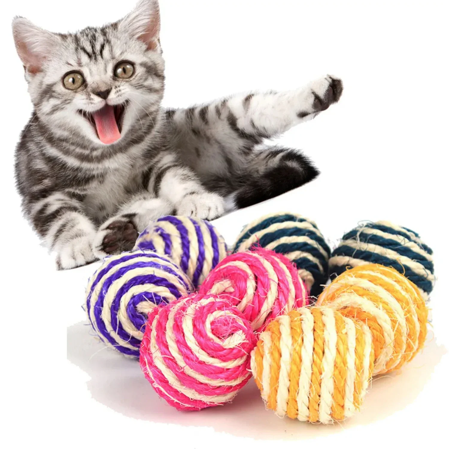 

Colorful, Vibrant, and Durable Braided Sisal Cat Toy for Interactive Play - Promotes Health Benefits and Exercise - Unique Desig