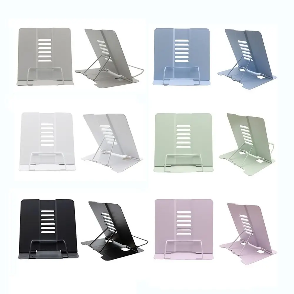 Metal Desk Book Reading Stand Adjustable Recipe Cookbook Documents Holder Bookstands Mobile Phone Laptop Foldable Support Rack