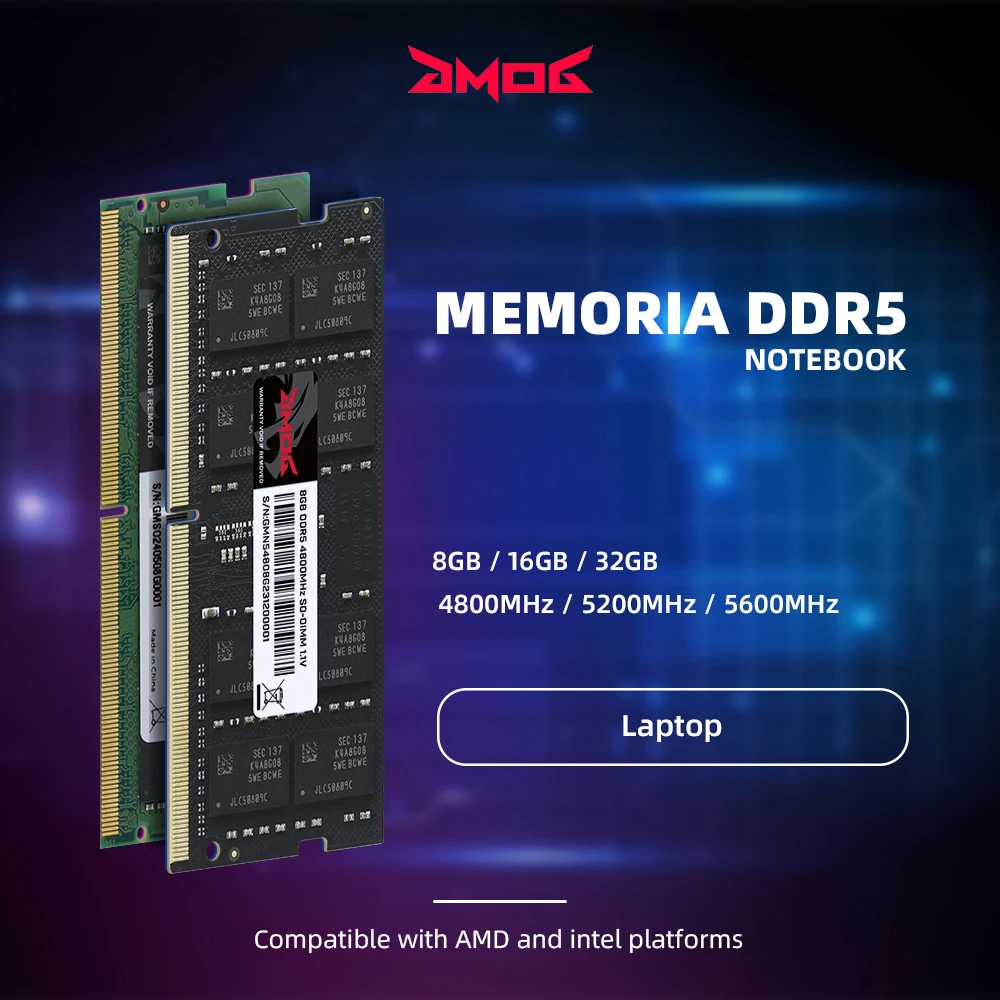 Imagem -05 - Gmog Memória Ram Ddr5 do Portátil 8gb 16gb 32gb 4800mhz 5200mhz 5600mhz Sodimm 262-pin Laptop Memoria Ram Ddr Suporte Xmp e Expo