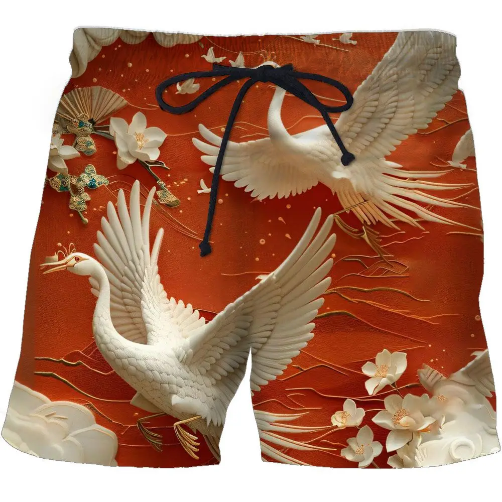 

Мужские летние свободные пляжные брюки с мультяшным принтом, повседневные спортивные шорты с 3D-принтом