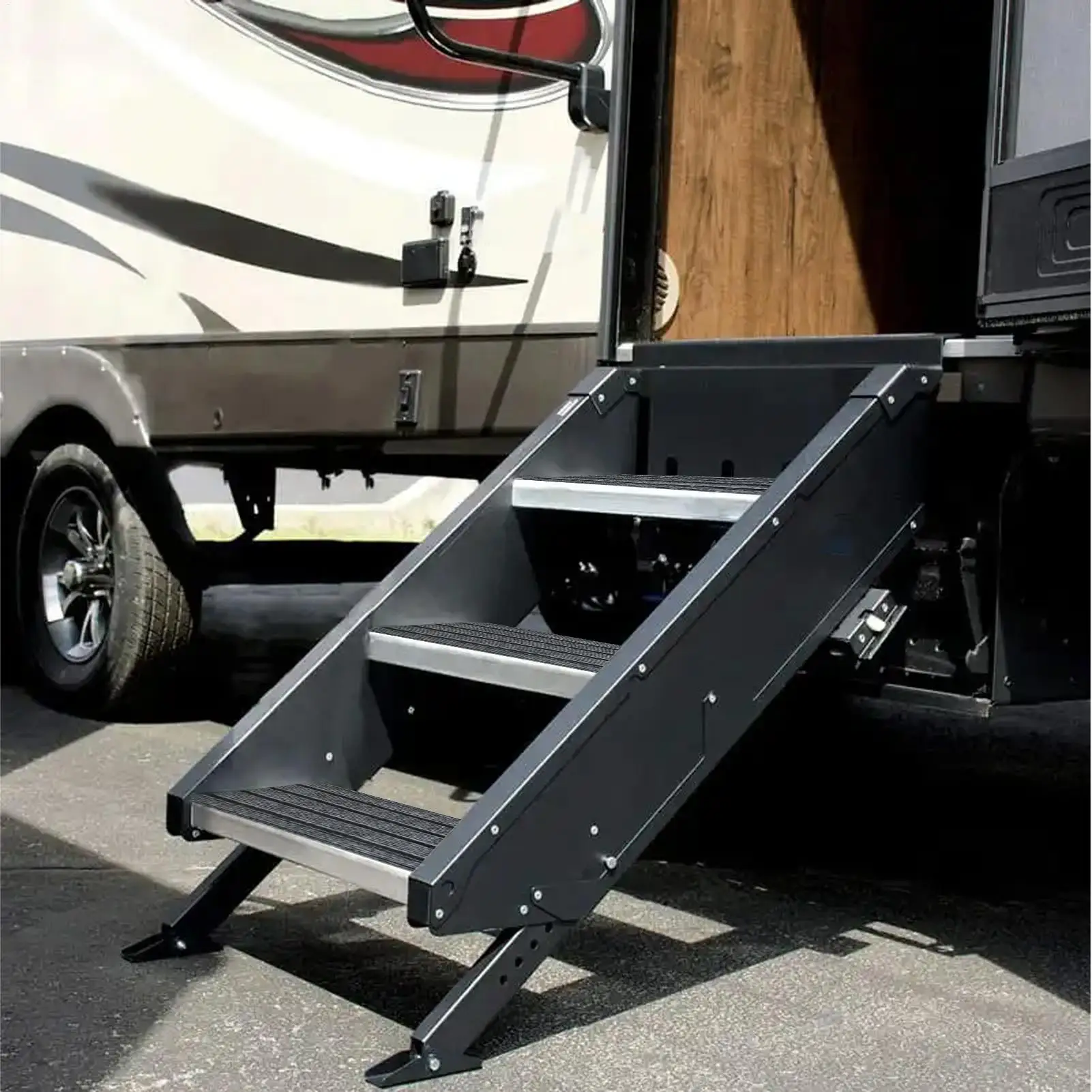

Trailer Step Covers 3 Pieces Outside RV Carpet For Steps Weatherproof Adjustable Rug Accessories For Inside Deck Travel Trailers