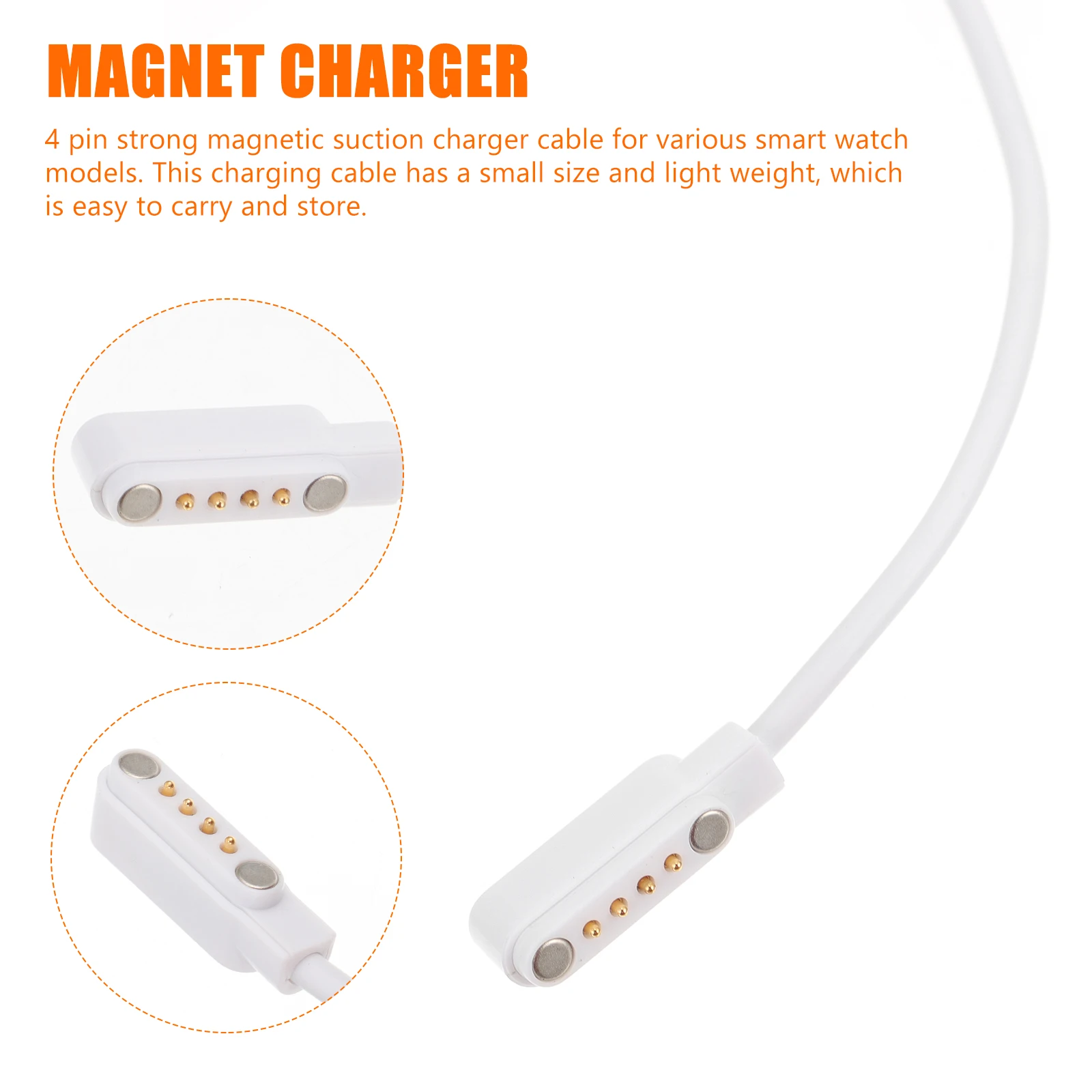 

2 Pcs Magnetic Charging Cable Smart Watch Suction Cord Supplies for Accessories