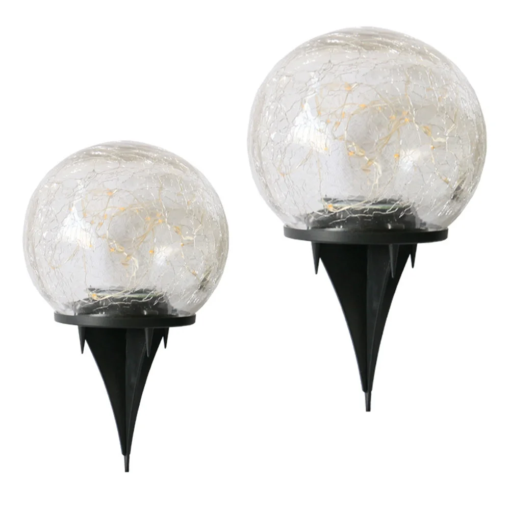 Ball lamp solar crack courtyard buried ice hockey lamp waterproof garden ornaments plug-in lamp ball landscape courtyard ornamen