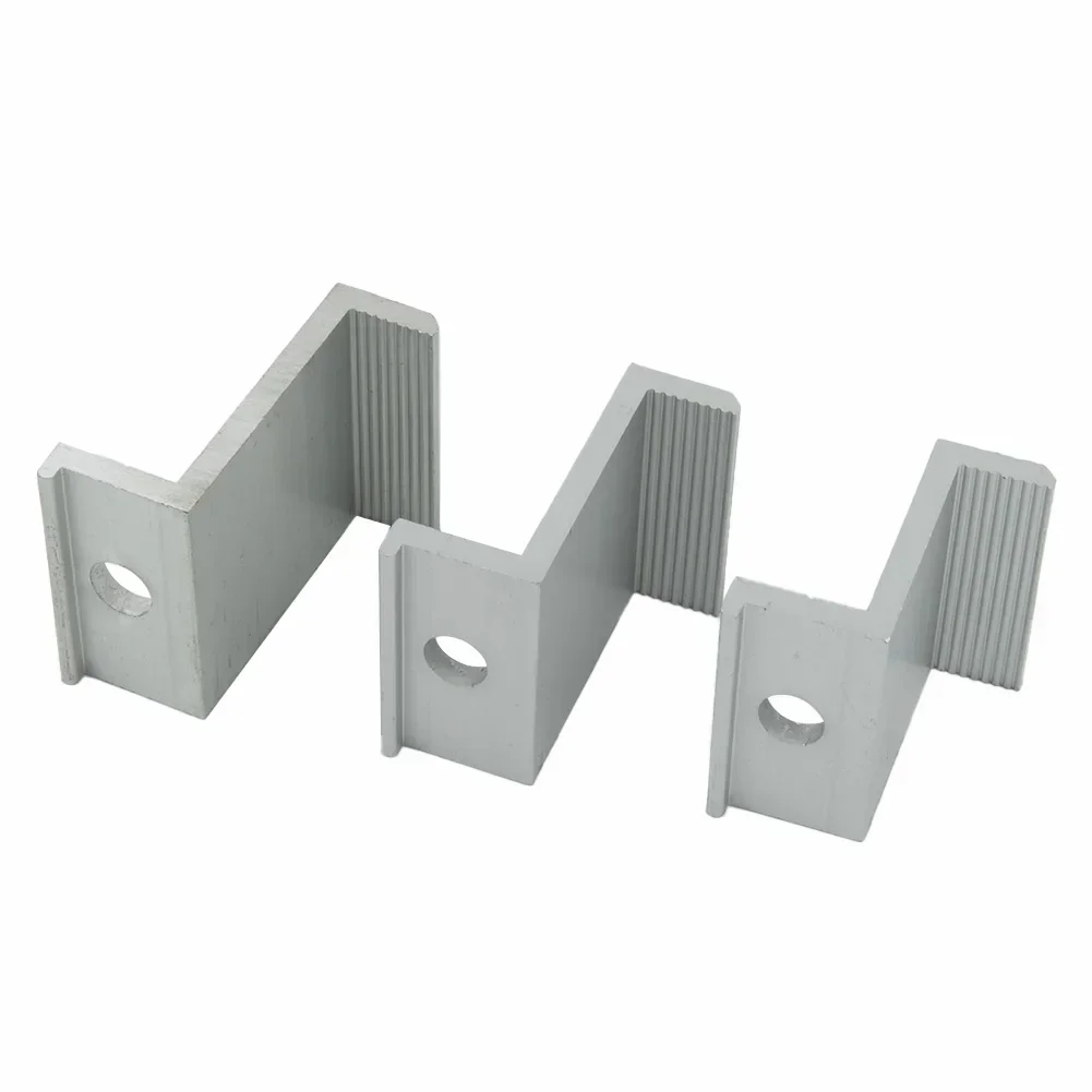 10Pcs Solar Photovoltaic Brackets Aluminum-Alloy Clamp For Solar Module Solar Panel Racking Mounts Accessories PV End Clamps