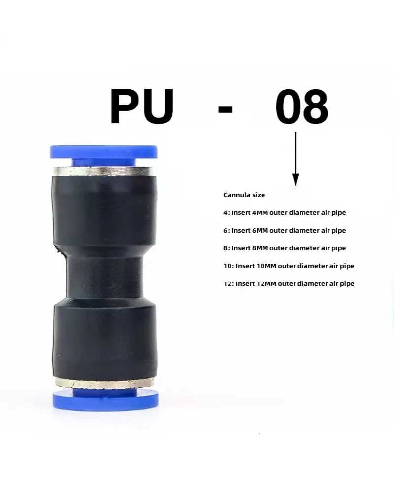 5/10/20/100Pcs Pu Pneumatic Fittings Plastic Connector  4mm 6mm 8mm Air water Hose Tube Push in Straight way Quick Connectors