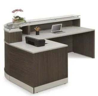 Reception per mobili commerciali Banco reception di lusso in oro bianco rosa Banco reception per applicazioni di edifici per uffici