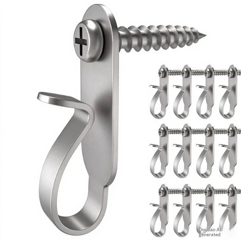 AnswerStainless Steel String Lights Hanging Hook Multi Purpose Outdoor Plant Cabinet Ceiling Wall Screw Hooks Holder Hangers