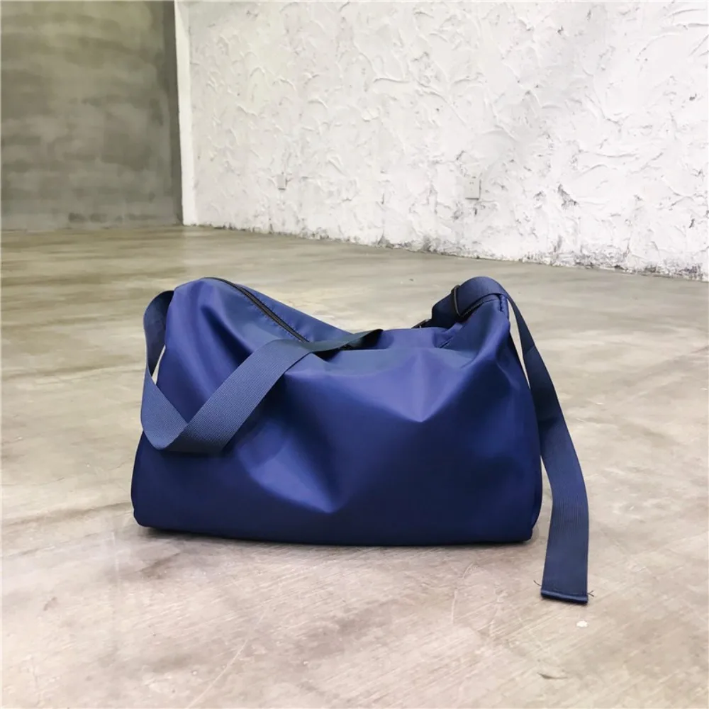 

Solid Color Men's Shoulder Bag Multifunctional Wide Strap Canvas Crossbody Bag Zipper Lightweight Simple Shoulder Bag School