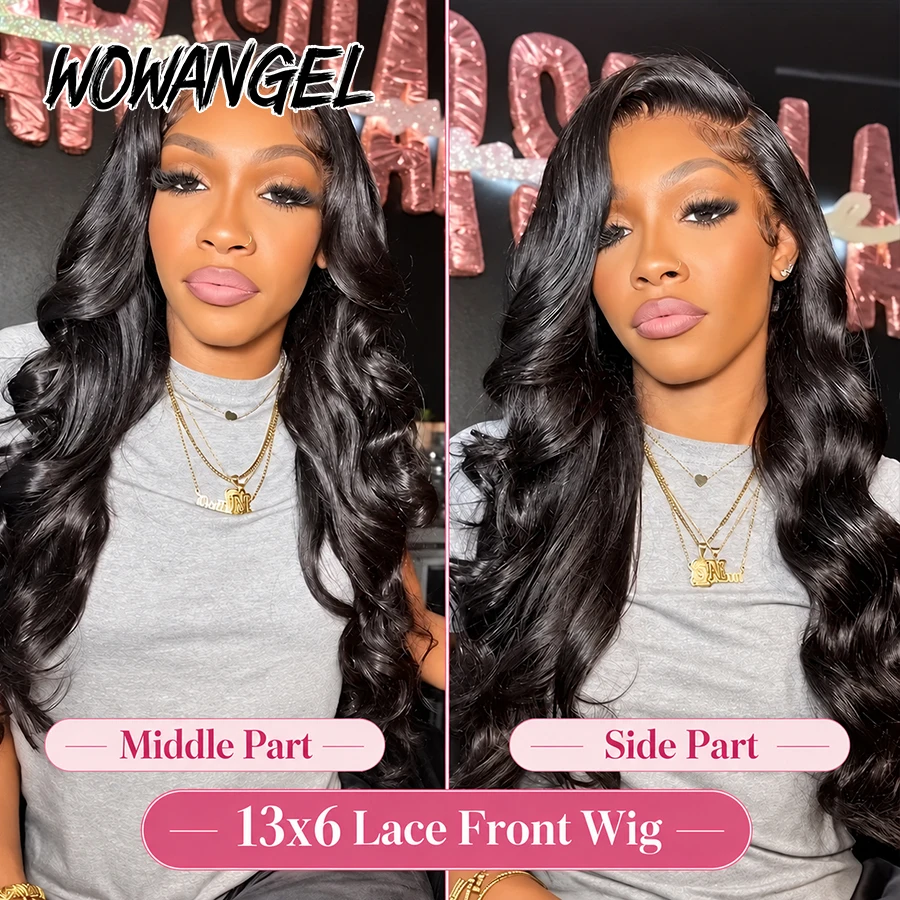 WOWANGEL 13x6 HD Lace Full Fro - Hd Lace Frontal Wig Human Hair Pre Plucked 评论和价格