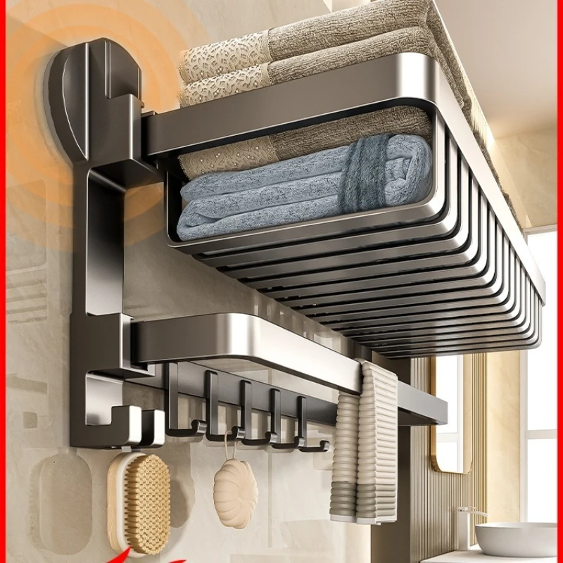 

Suction cup towel rack hanging rod toilet rack non-punching bathroom towel rack integrated toilet