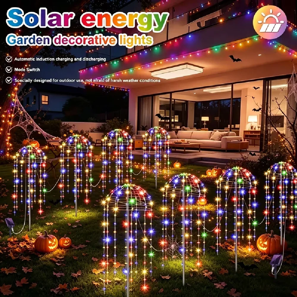 Solar Jellyfish Lights 2/4/6 pcs Solar Waterproof Outdoor Hanging Home Garden Decoration Lights With 8 Modes for Courtyard Trees