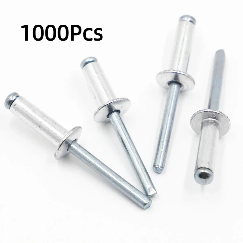

1000Pcs M2.4 M3 M4 M5 M6 Aluminium Mushroon Head Break Mandrel Blind Rivets Nail Pop Rivet For Furniture Car Aircraft GB12618