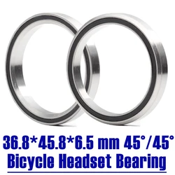 ACB458 ( 2 PCS ) Bicycle Headset Bearing Cover 36.8*45.8*6.5mm 45/45 Degree Chrome Steel Tapered Upper Lower ACB Bearings