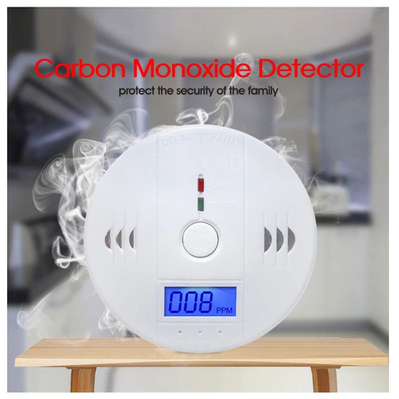 LCD CO Sensor Work Alone Built In 85dB Siren Sound Independent Carbon Monoxide Poisoning Warning Alarm Detector