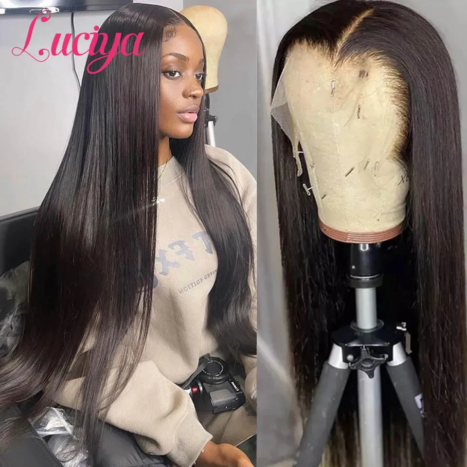 

Luciya Lace Front Human Hair Wigs 13x4/13x6 HD Transparent Lace Frontal Wig Pre Plucked Brazilian Straight 4x4 Lace Closure Wig