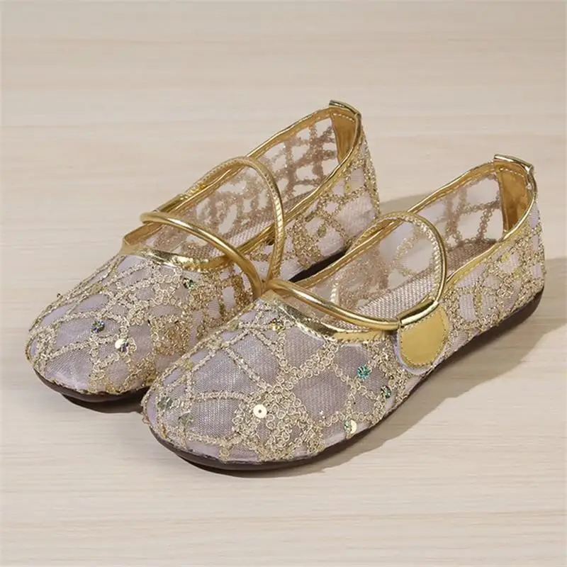 

Breathable Mesh Shoes Sequined Single Shoes For Women 2026 Summer New Slip-on Loafers Soft-soled Mary Jane Shoes