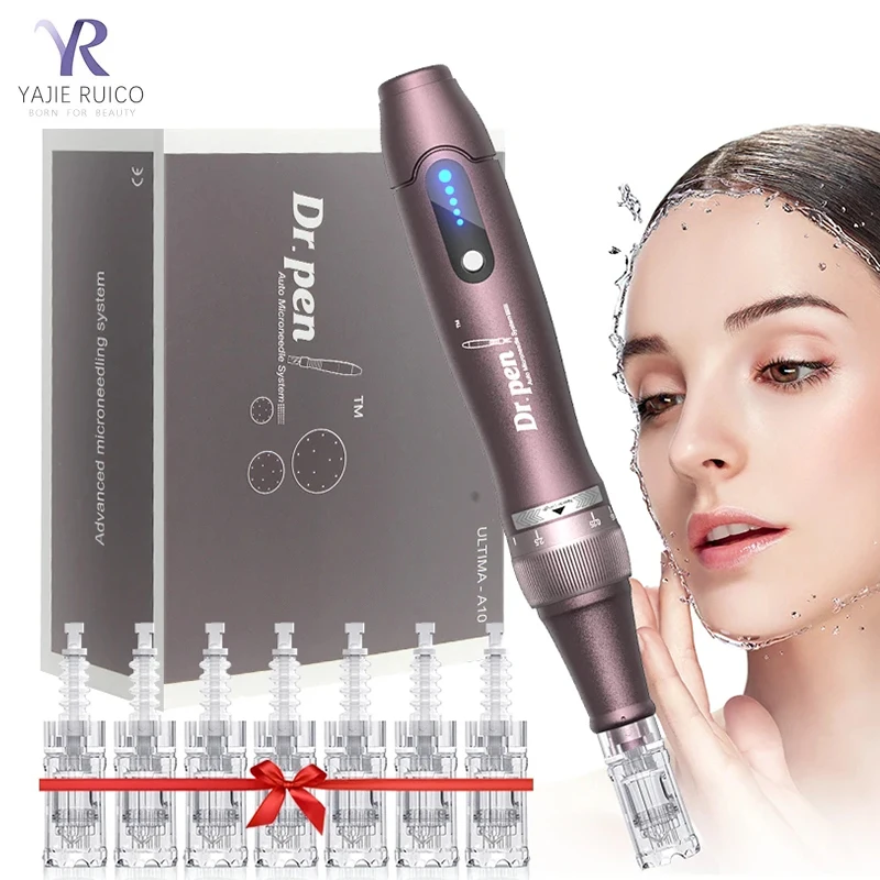 Dr. Pen Ultima A10 Professional Wireless Micro Skin Pen with 12 Replacement Cartridges for SPA Skin Care Micro Skin Machine