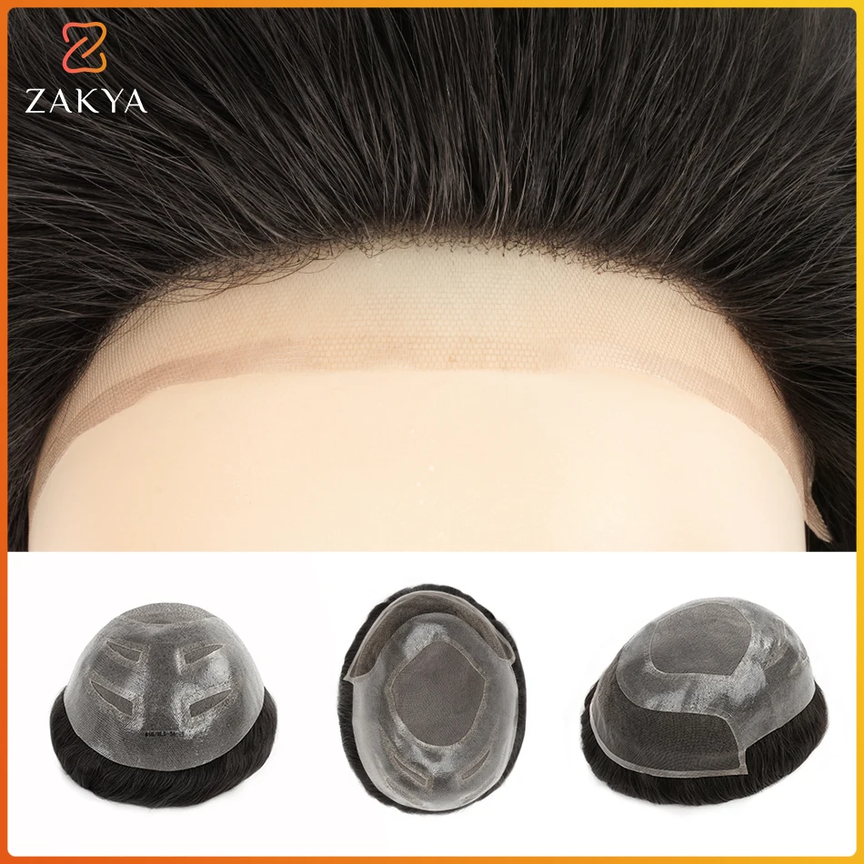 Toupee Men Mono PU Base Wig For Men Male Hair Prosthesis Breathable Lace Front Man Wig Capillary Prosthesis Replacement System