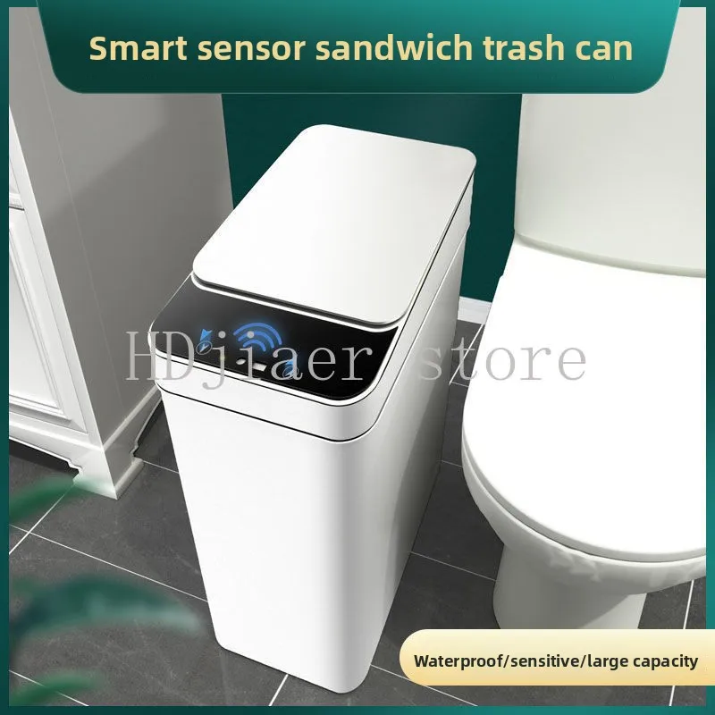 

Smart sensor trash can, electric and fully automatic, with a crevice design to save space