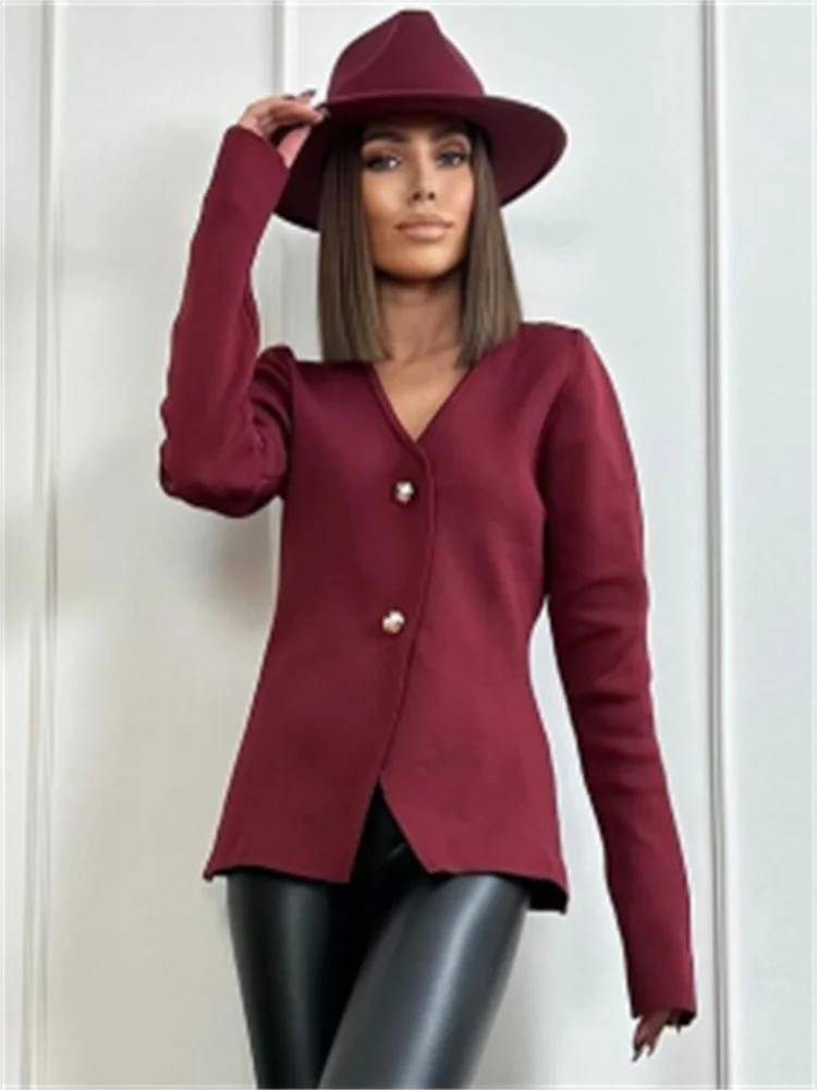 Casual Knitted Cardigan Women Long Sleeve V Neck Solid Female Sweaters 2024 Autumn Winter Fashion Elegant Botton Ladies Knitwear