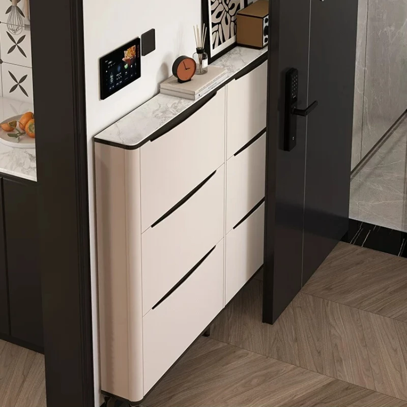 Oak Minimalist Drawers Shoe Cabinet Rack Storage Wooden Organizer Shoe Cabinet Living Room Hallway Range Chaussure Furniture
