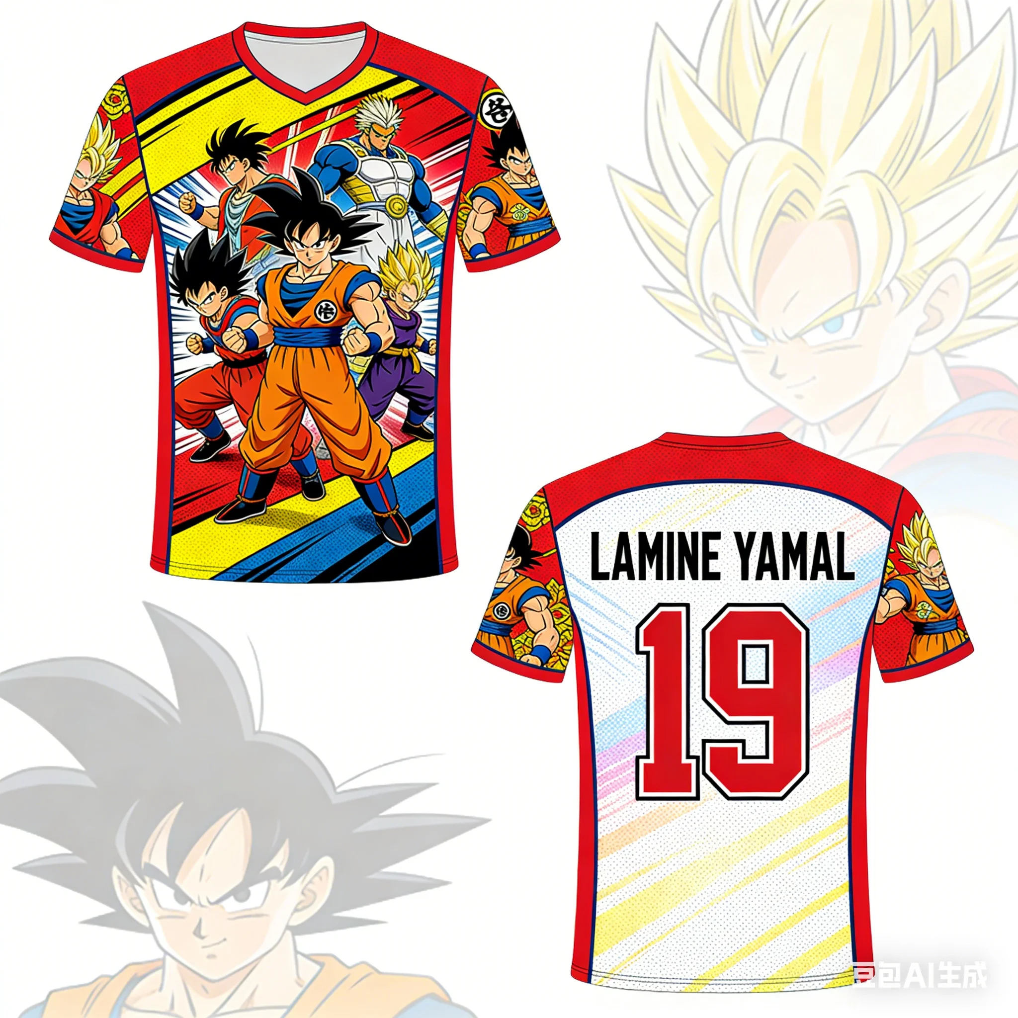 

Футболка унисекс с принтом Dragon Ball × Football Star Collaboration, свободного кроя, в стиле High Street, повседневная, с коротким рукавом