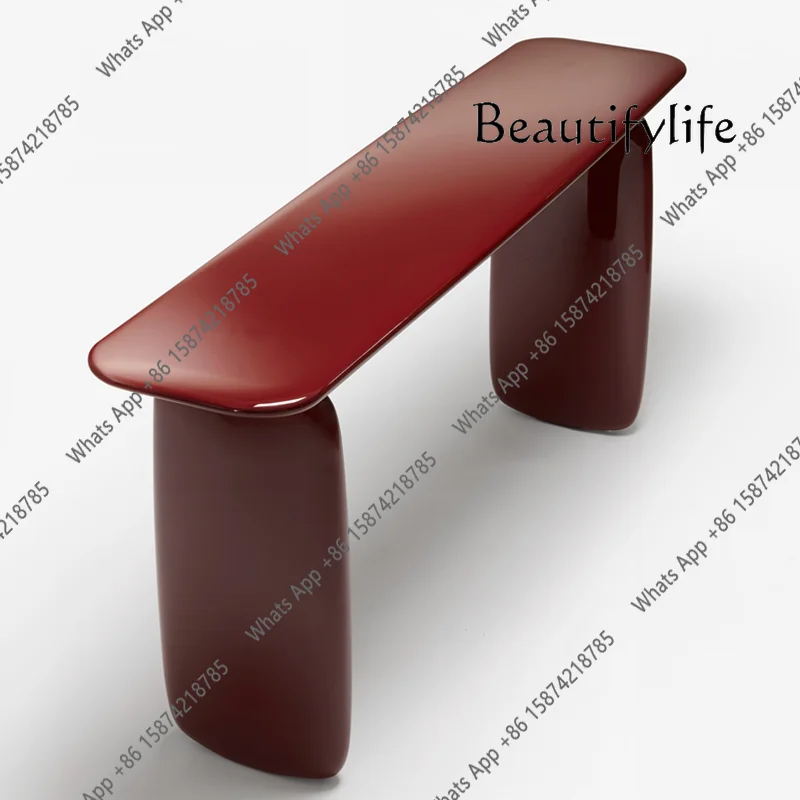 J Italian Entrance Table Case Modern Simple Italian Style Burgundy Entrance Cabinet Decorative Storage Table End View Table