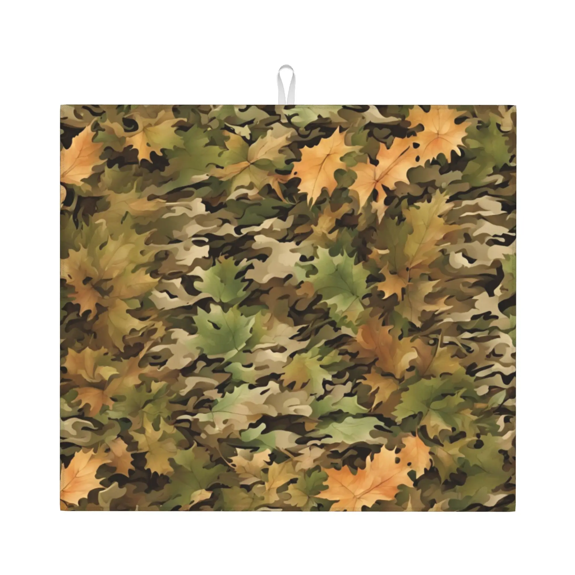 Autumn Forest Camouflage Non‑Slip Waterproof Absorbent Barware Tableware Oil Proof Hunters Camo  Bathroom Drying Mat For Kitchen