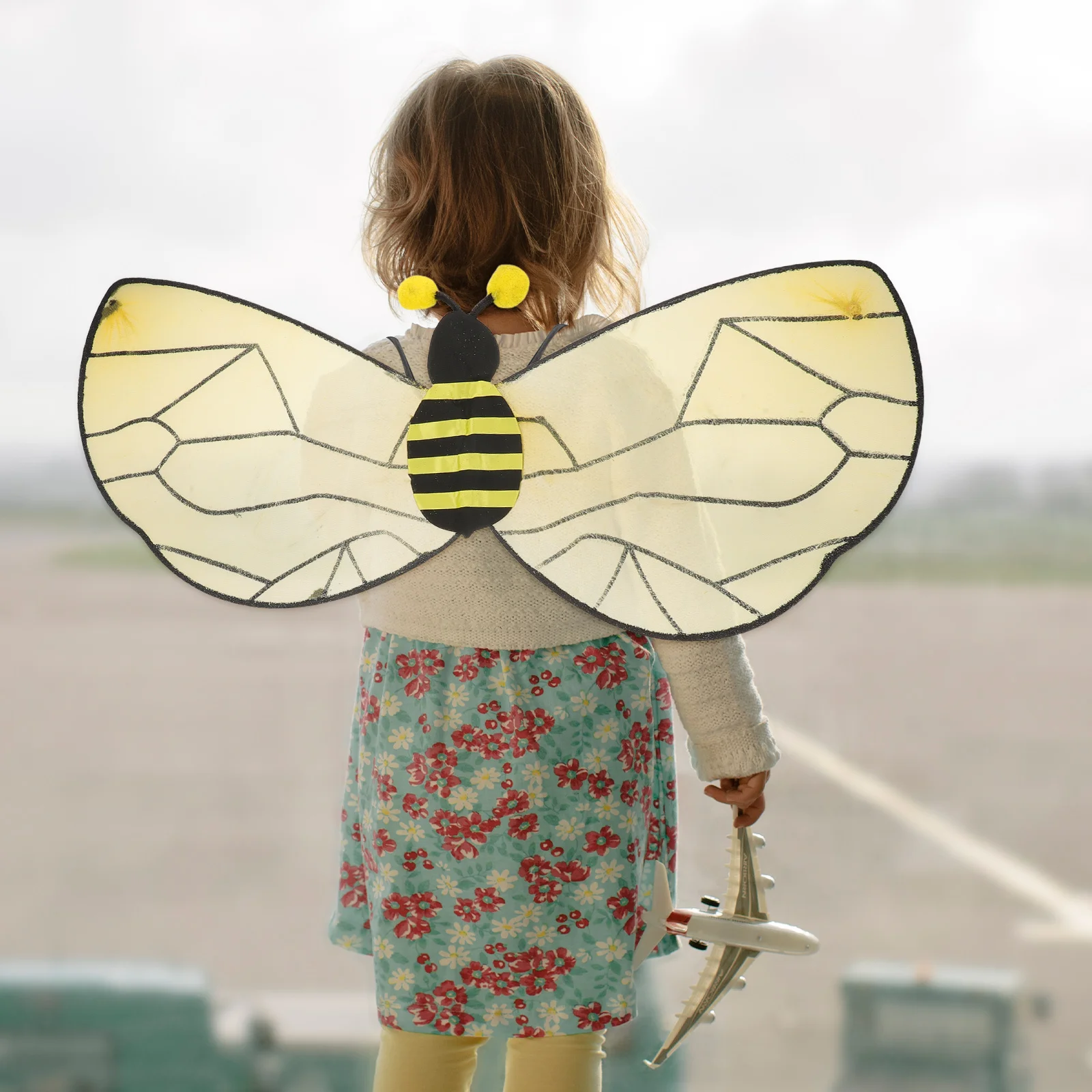

1Set Bee Wings Headband Kids Honey Bee Costume Soft Comfortable Halloween Carnival Masquerade Bumblebee Party Dress Up Accessory