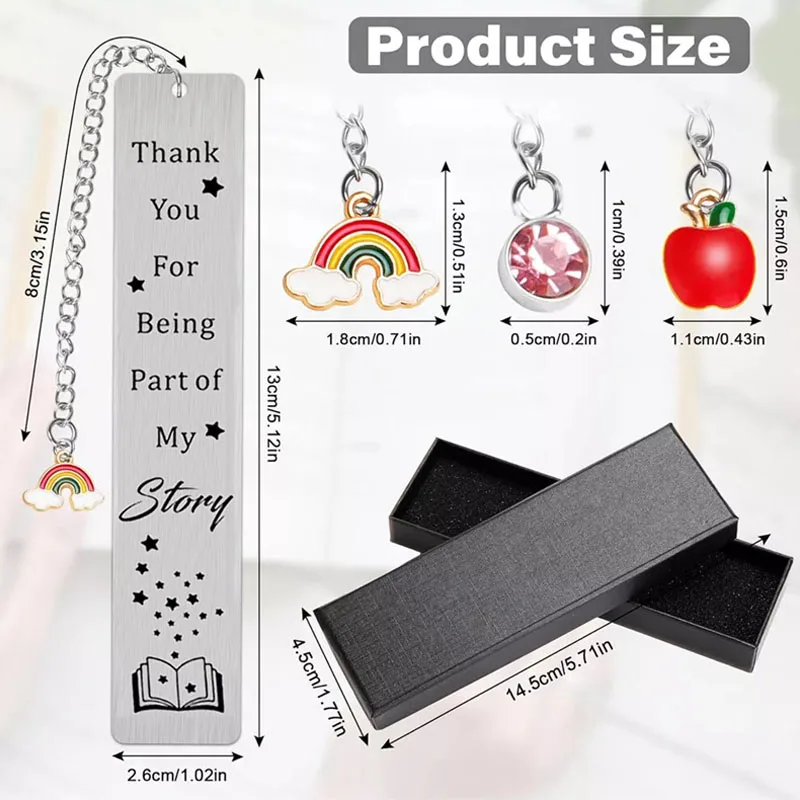 Stainless Steel Metal Leaf Rhinestone Pendant Bookmark Student Teacher Gift Read Home Bookmark Learn Supplies Teachers Day Gift